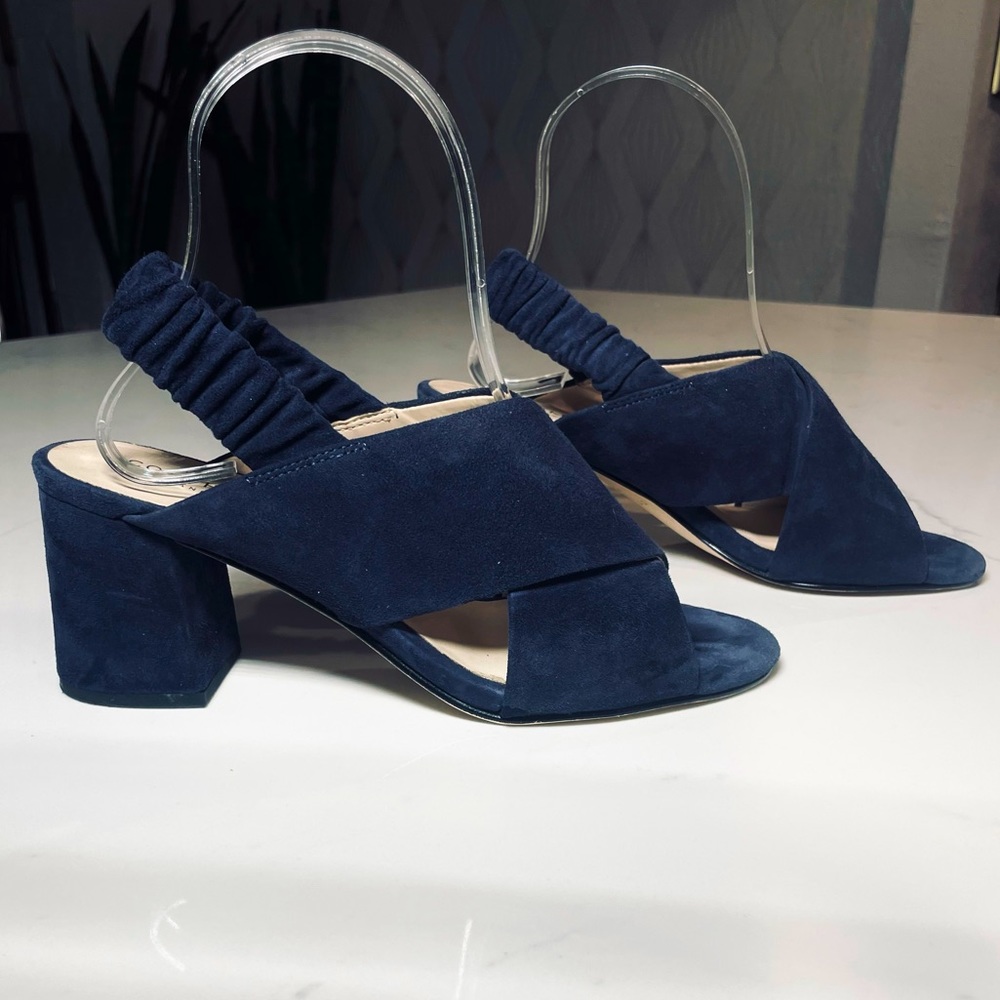 NWOT Cole Haan | Blue Suede Slingback Sandals - Picture 3 of 9